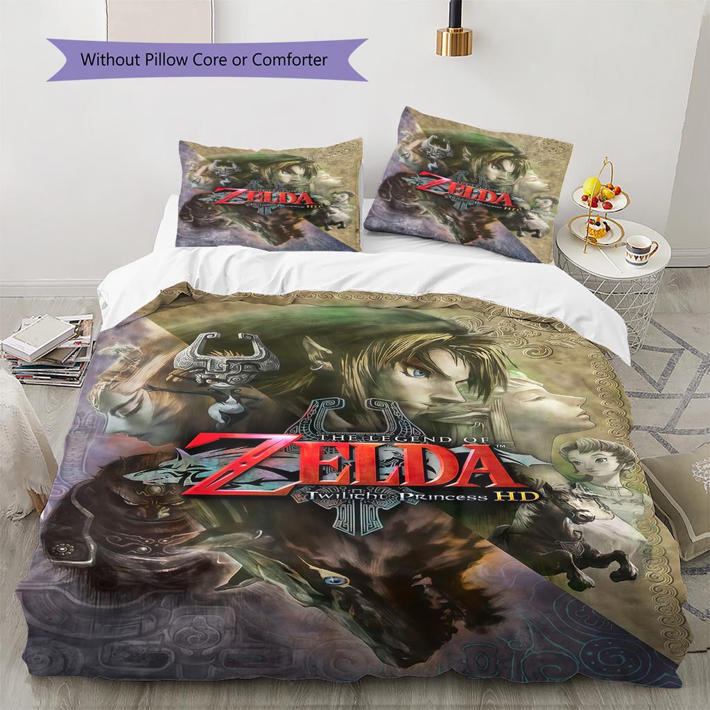Action games Pattern Bedding Quilt Set Quilt Cover Pillowcase Home Decoration Birthday Gift (1 * duvet cover + 2 * pillowcase, without core)
