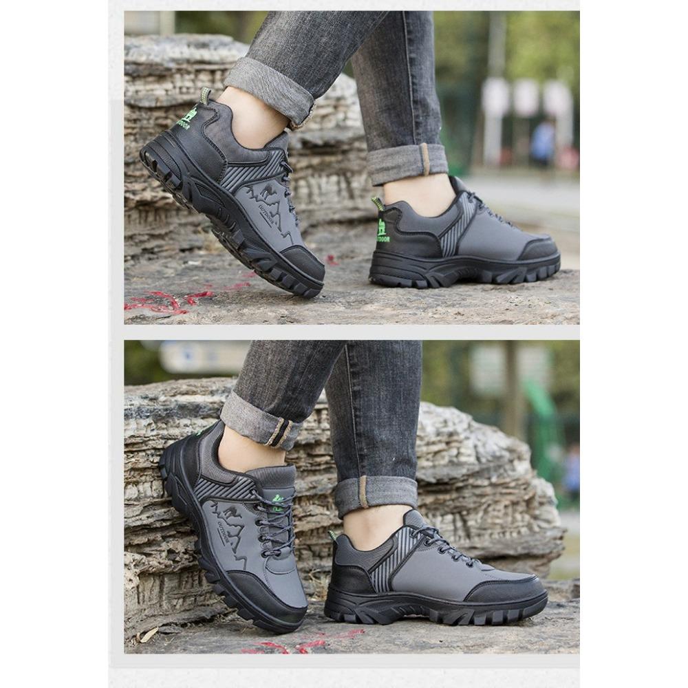 JMXD Men’s Outdoor Hiking Shoes Spring Autumn Wear Resistant Trekking Sneakers Comfortable Casual Sport Trail Running Shoes Durable Walking Footwear