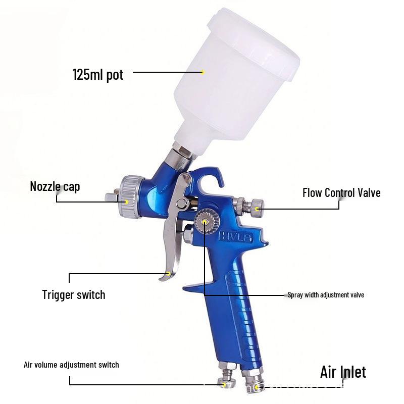European Style Automotive Paint Spray Gun H2000 - High Atomization for Furniture and Car Repairs