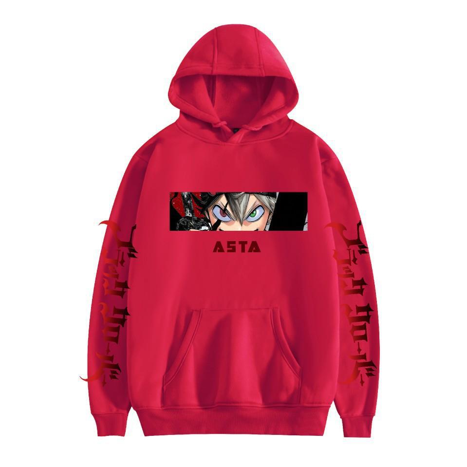 Felpa con cappuccio e stampa anime Black Clover Maglione in pile Felpa con cappuccio anime