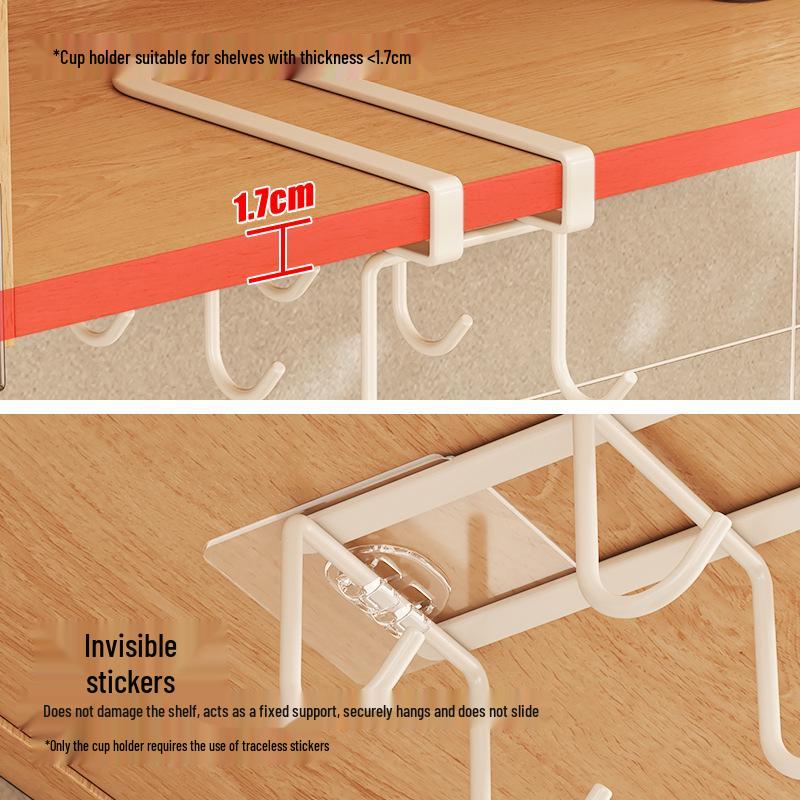Wall-Mounted High-Grade Cup Storage Shelf: Coffee & Tea Cup Hanging Holder
