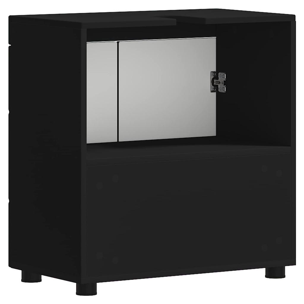 Badezimmerschrank Set TULUM Schwarz 60 x 34 x 63 cm