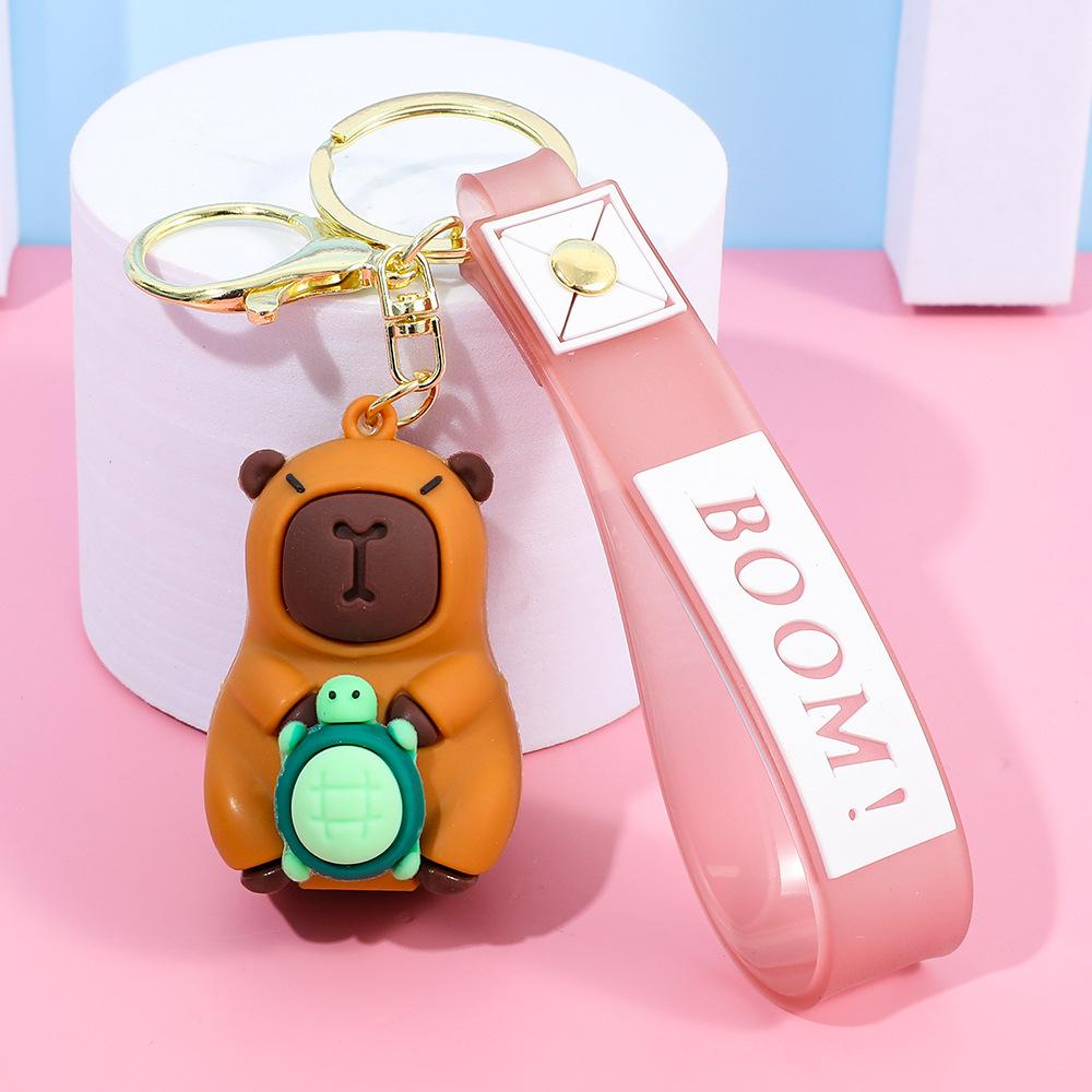 Creative Cute Capybara Keychains For Car Keychain Anime Cartoon Capibala Pendant Women Doll Keyring Charm Holiday Gifts Jewelry
