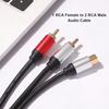 Audio Splitter Cable Portable Clear Sound Stable Signal 28cm 1 RCA Female To 2 Male AUX Audio Cord for Computer