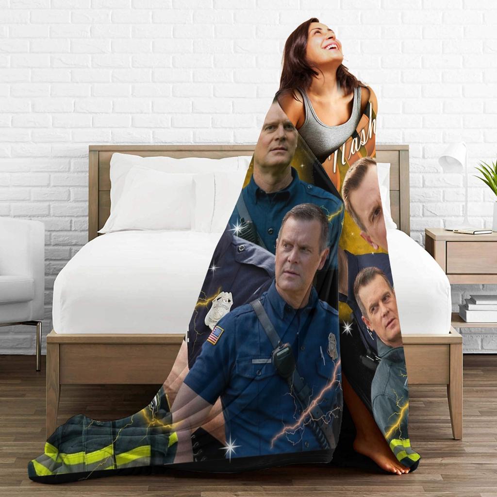 Bobby Nash 9-1-1 Firefighter Blanket Fleece Print   Multifunction Super Warm Throw Blankets for Home Couch Rug Piece
