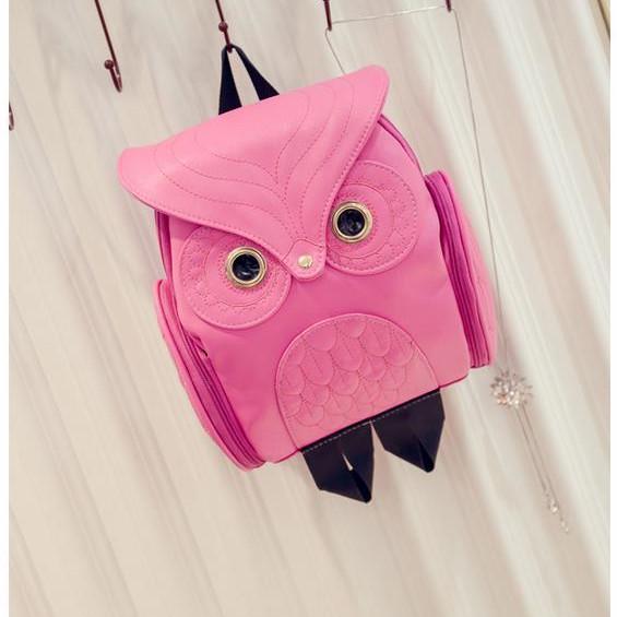 Модный женский рюкзак, стильный крутой черный рюкзак из искусственной кожи с совой, школьная сумка через плечо красный
