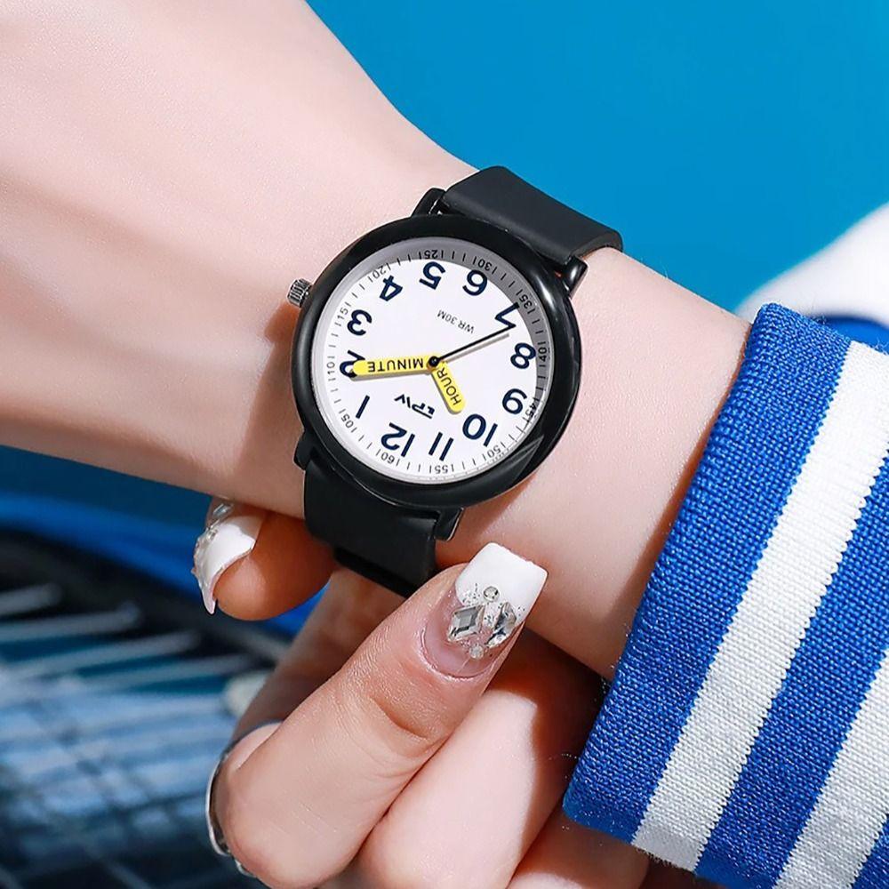 Cute Silicone Dopamine Watch Colorful Dial Candy Color Learning Watch Girl Watch Daily