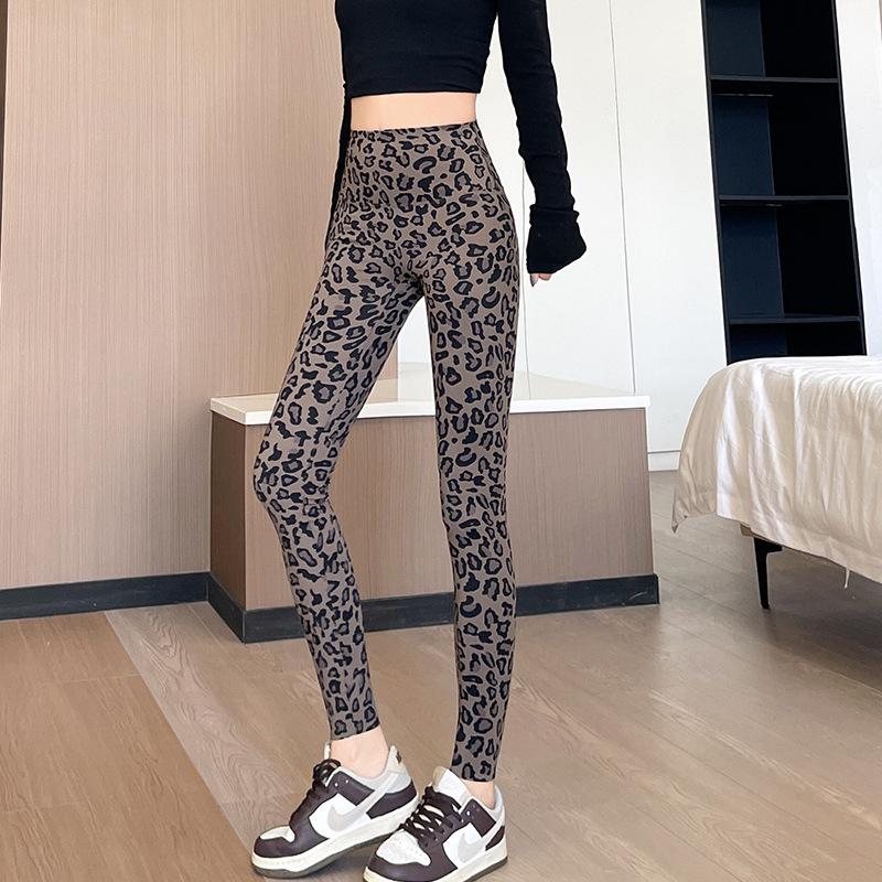 3D-Leopardenmuster Schlank geschnittene Sport-Leggings mit hoher Elastizität