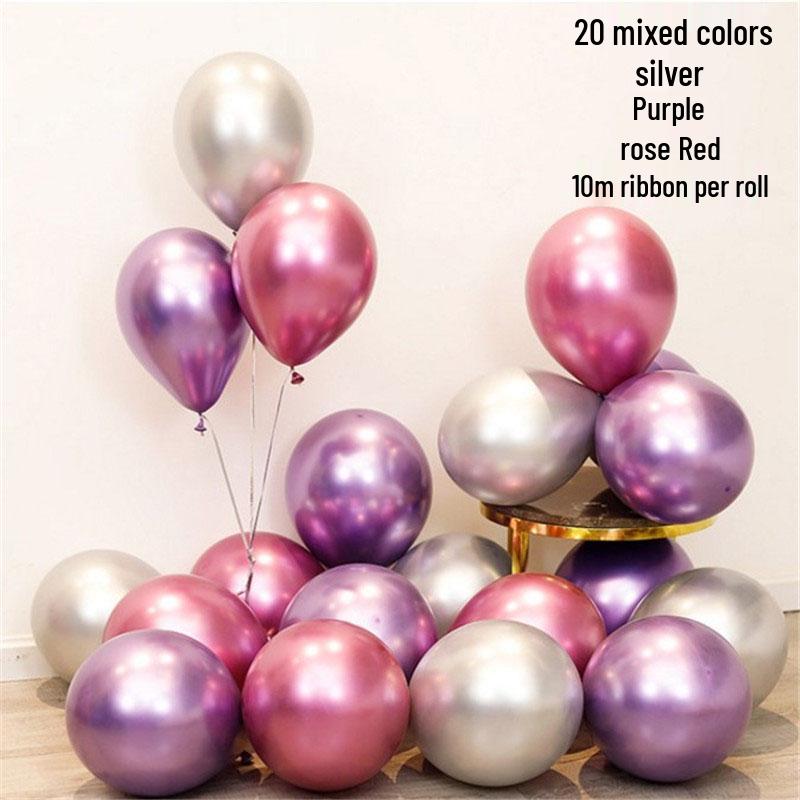 Romantic Metallic Balloons Set for Weddings, Bedrooms, and Birthdays