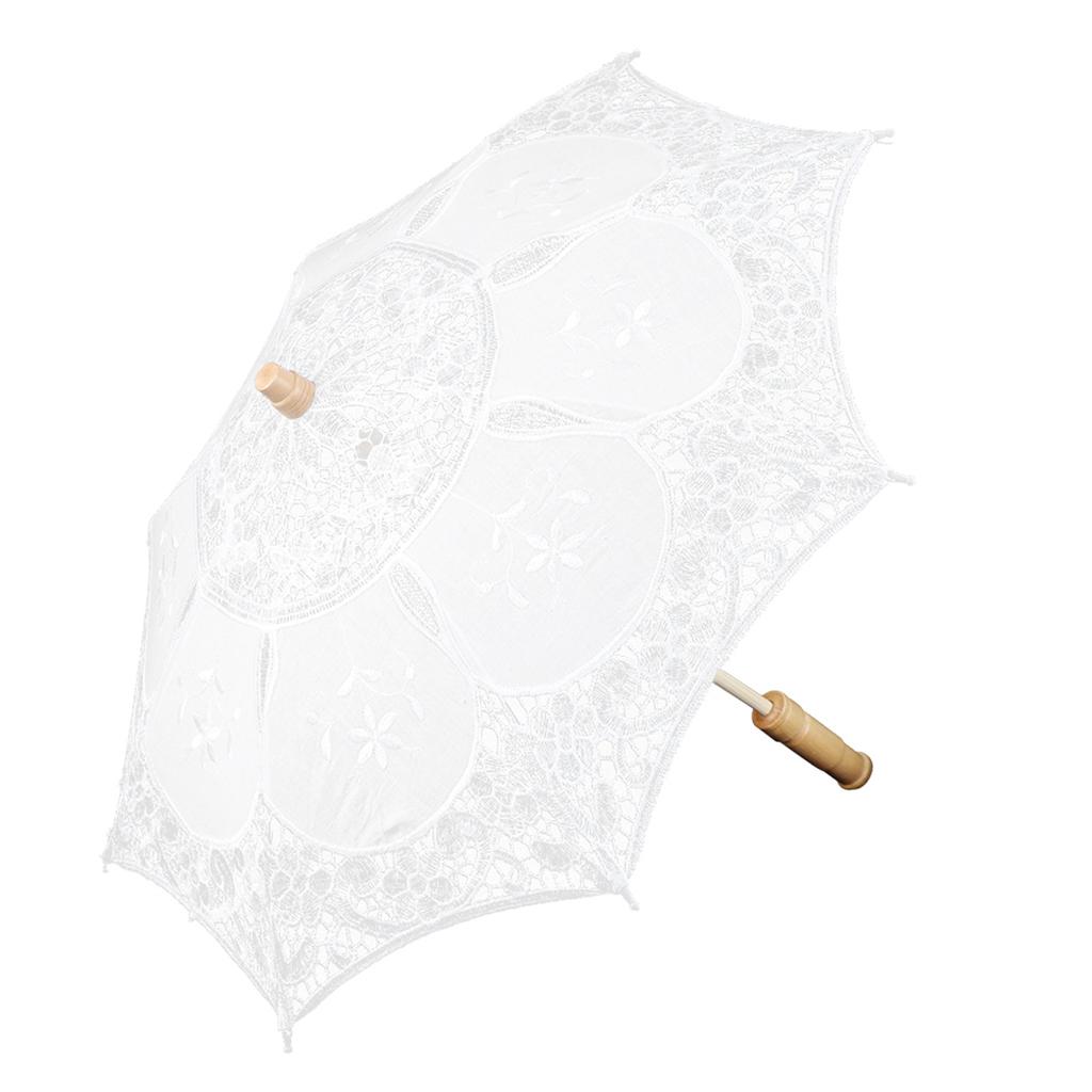 West Style Bridal Lace Umbrella Parasol Banquet Stage Photography Prop Wedding SuppliesWhite L Size