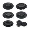 Round Melamine Plate Cover Rice Plate Thread Plastic Plate Japanese Porcelain Like Frosted Black Buffet  Pot Tableware-A