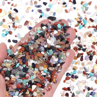 100g Natürliche Kiessteinperlen 3x5mm Unregelmäßige Lochlose Splitter Edelstein Lose Perlen für DIY Aquarium Dekoration Schmuckzubehör