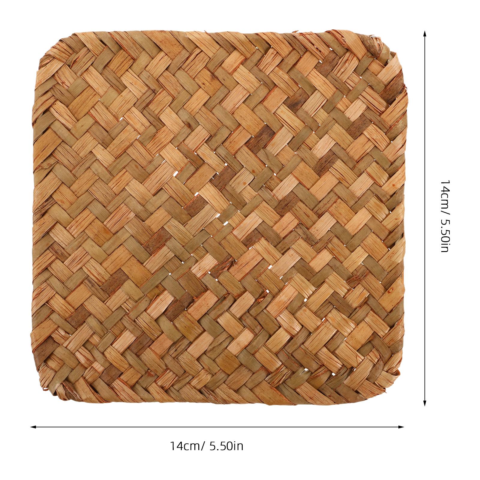 

Винтажная подставка из морской травы, плетеная подставка для стола 14x14 см, нескользящая, термостойкая, подставка для кофейной кружки, чайной чашки, для кухни, столовой