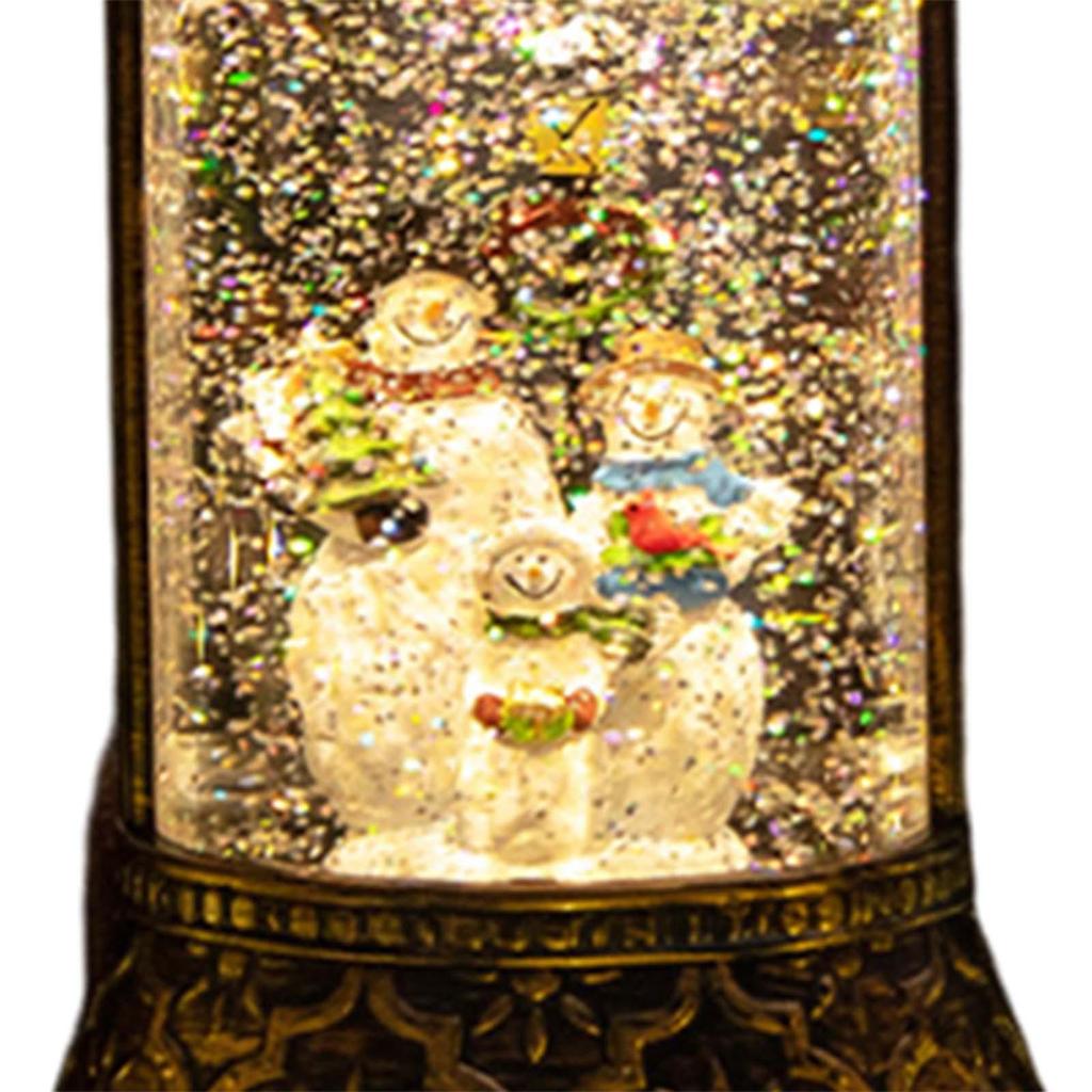 Snow Globe Lantern Lighted Musical Table Centerpiece Christmas Decoration PVC Craft for Holiday Home Decor