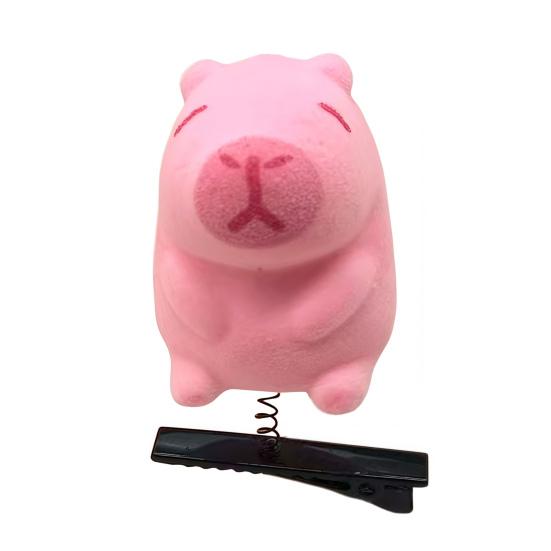 1/2/5Pcs Hair Pin Flocking Cartoon Capibara Chick Duck Decor Spring Design Metal Hair Clips Decorative Holiday Party Hairpins Hair Accessories