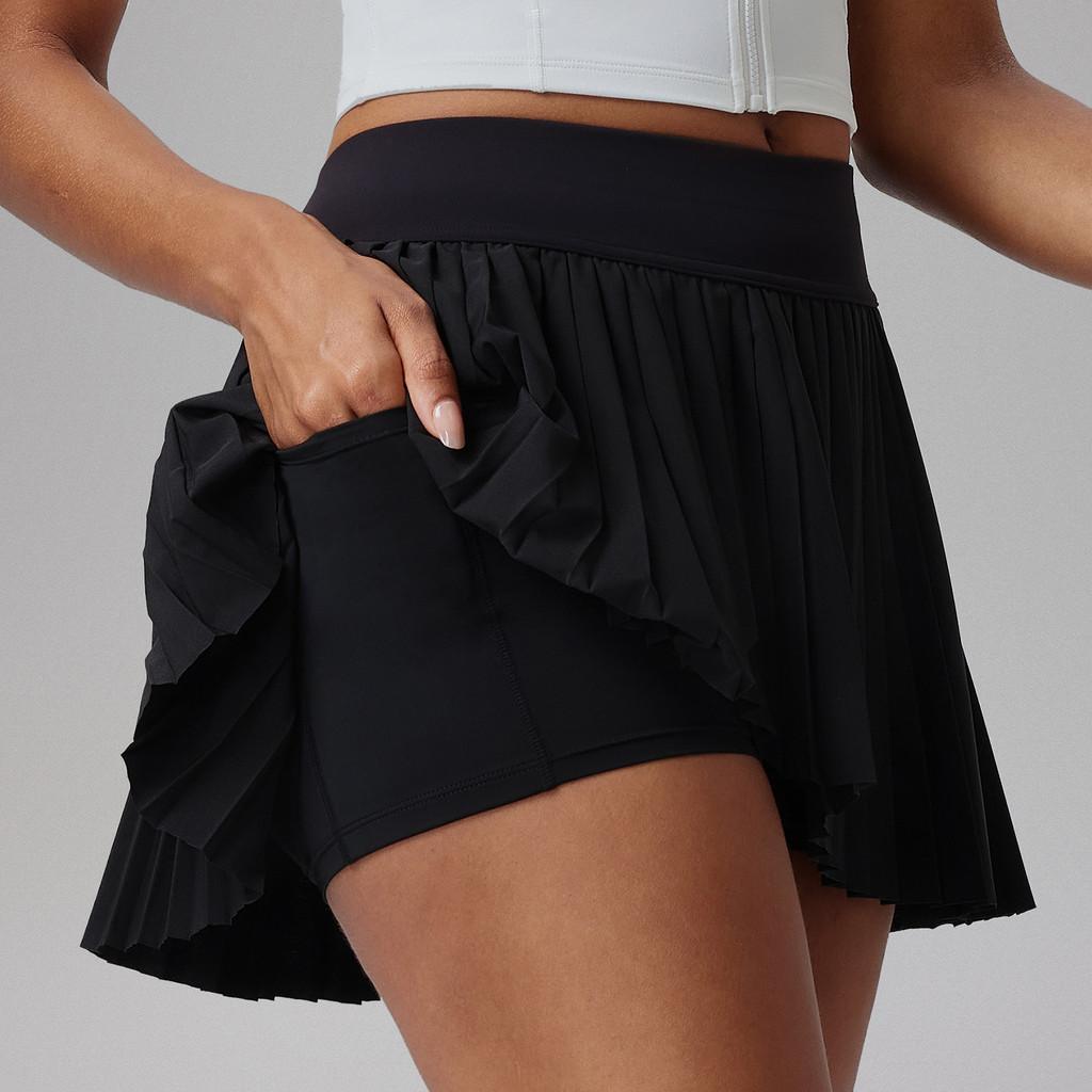 Sportlicher Tennisrock für Damen aus Polyesterstoff für Sommersport und Fitness