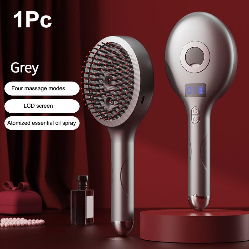 Electric Spray Massage Comb with LED-Hair Growth VibrationHeadMassagerAnti-HairLossScalp Brush AtomizingComb for LiquidMedicine