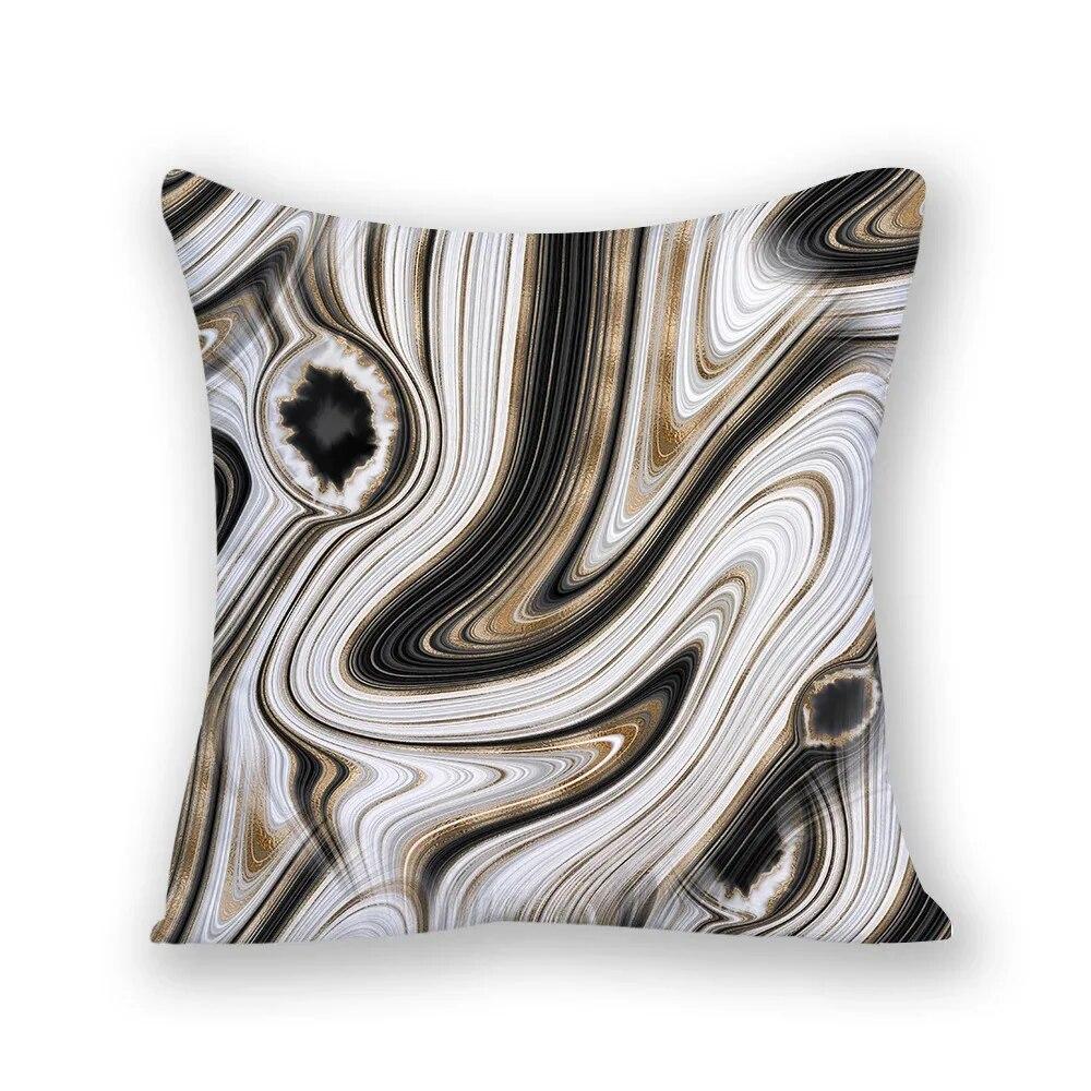 Luxury Home Decor Cushion Cover Office Sofa Cushion Cover Simple Abstract Stripe Pattern Decorative Pillow Cover