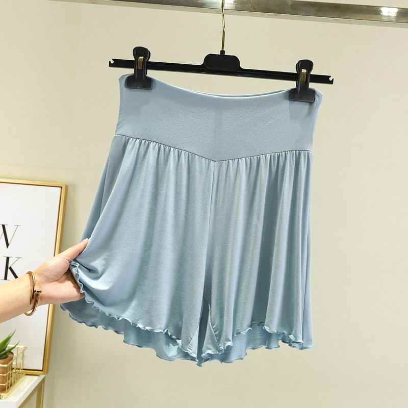 

Шорты модальные с высокой талией больших размеров женские летние свободные универсальные повседневные брюки домашние тонкие с широкими штанинами пижамные брюки большие трусы Blue XL (60.00 kg-70.00 kg recommended