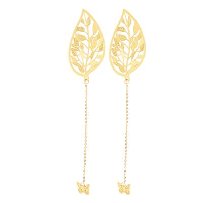 2pcs Leaf Vein Bookmark Lightweight Metal Leaf Bookmark Hollow Exquisite Bookmark for Readers