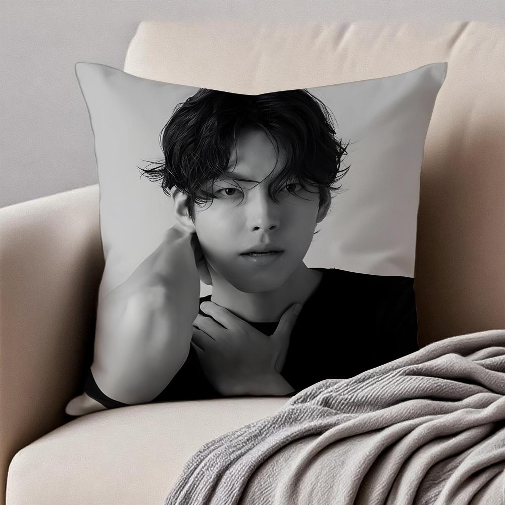 Handsome KKim Woo Bin Cushion Cover Pillowcase Antidustmite Invisible Zipper Short Plush Sofa Cushion
