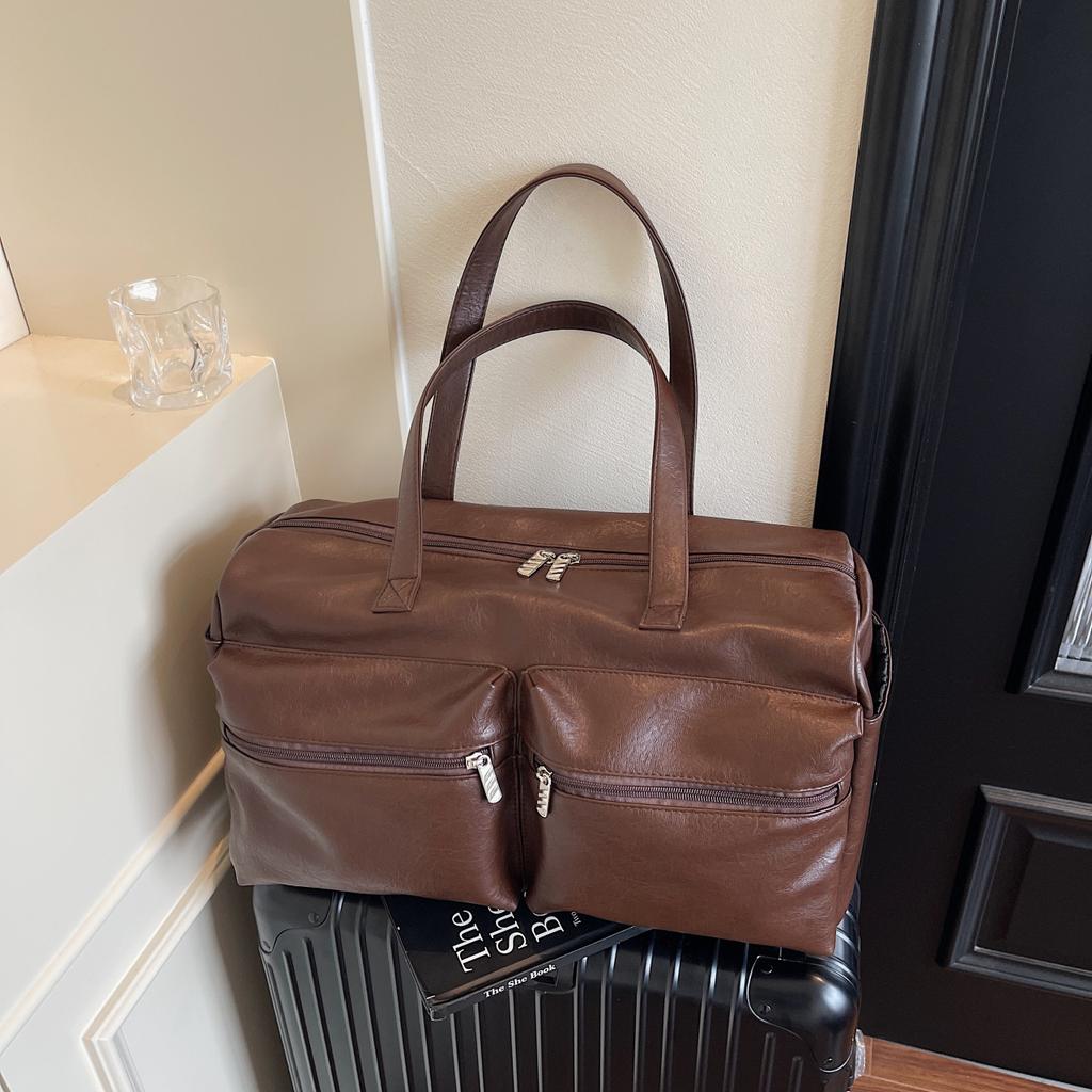New Short-trip Luggage Bag Korean Version Casual Tote Bag Fashionable and Versatile Multi-pocket Large-capacity Bag