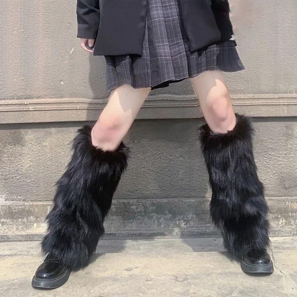 Warm Boot Covers Winter Foot Warming Covers Cozy Faux Fur Leg Warmers for Women Girls