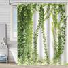 Shower Curtain Waterproof And Mildew-Proof 3D Digital Printing Plant Stone Printing Shower Bathroom Partition