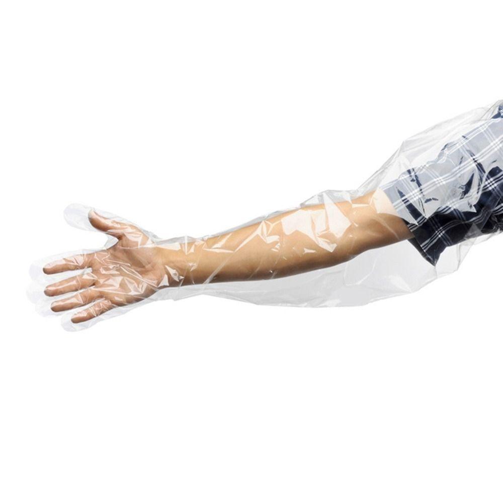 50Pcs Clear Long Arm Glove Plastic Plastic Glove Sturdy Cattle Sheep Glove  Artificial Insemination
