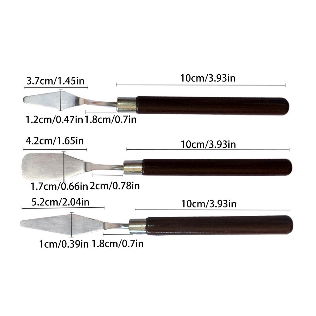 Oil Painting Spatula Palette Knife Convenient To Use with Sturdy Wood Handle Design Suitable for Mixing Spreading Scumbling