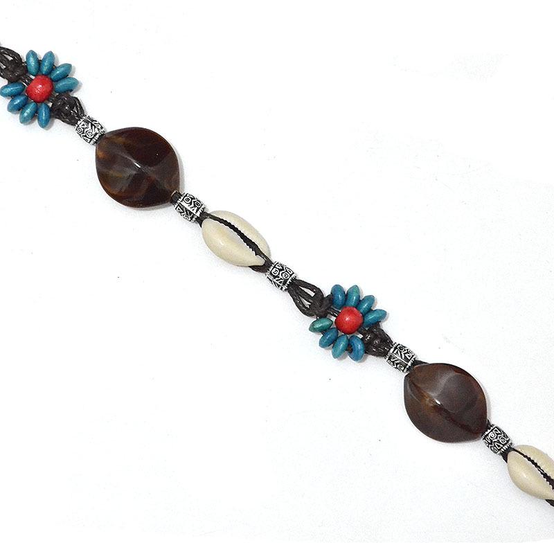 Meier New arrival women s thin belt shell rice jewelry stone stitching woven waist chain 135-175CM