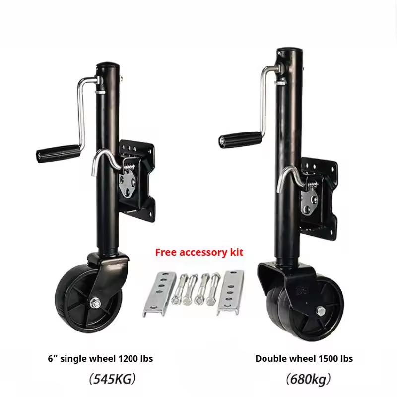 1500 Pounds Trailer Jack 6-inch Double Solid Guided Wheel Lift Trailer Legs Yacht Trailer RV Accessories with Bolt on Capacity