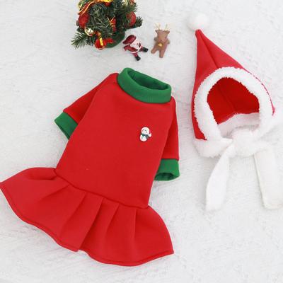 Christmas Dog Cat Pet Clothes Warm Hat Couple Cat Set Autumn and Winter Teddy French Fight Pomeranian Dog Supplies