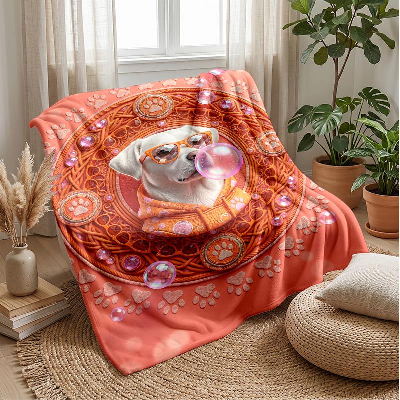 Paw Prints Pattern Design Theme Blanket Lightweight Warm Flannel Blanket Decorative Throw Blanket for Home Decoration