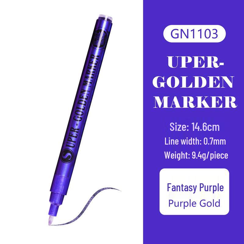 Marcador Metálico Super Dorado Flash para Tarjeta Negra, Destellos en Fotos, Álbumes DIY y Manualidades de Graffiti