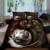 Black white tigers Pattern 3D Printed Duvet Cover Soft Comfortable Art Style Bedding Set Wildlife Style Quilt Cover Pillowcase