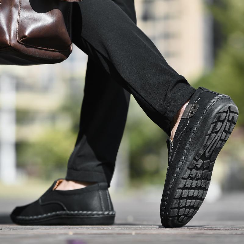 Men's Casual Shoes Leather Loafers Big Size Summer Walking Shoes for Male