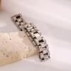 Jie Ding Europäisch & Amerikanisch Strass Titanstahl Armband für Damen - Langlebig, Stilvoll, Nicht verblassend.