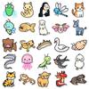 100 Cartoon Animal Stickers: Cute Waterproof Decorative Stickers for DIY Phone Cases & Journals