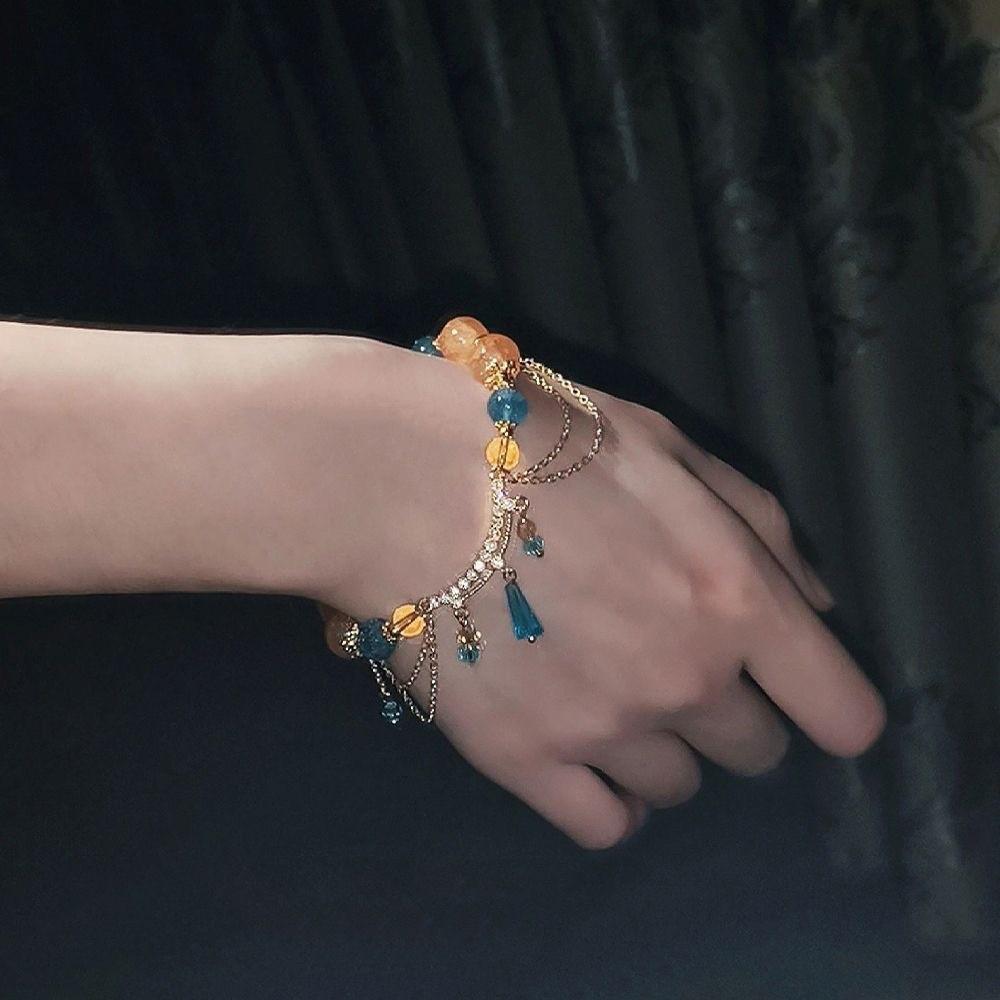 Xiaohongshu New Chinese Amethyst Beaded Bracelet Light Luxury Niche Exquisite Fairy Bracelet Girlfriend Gift