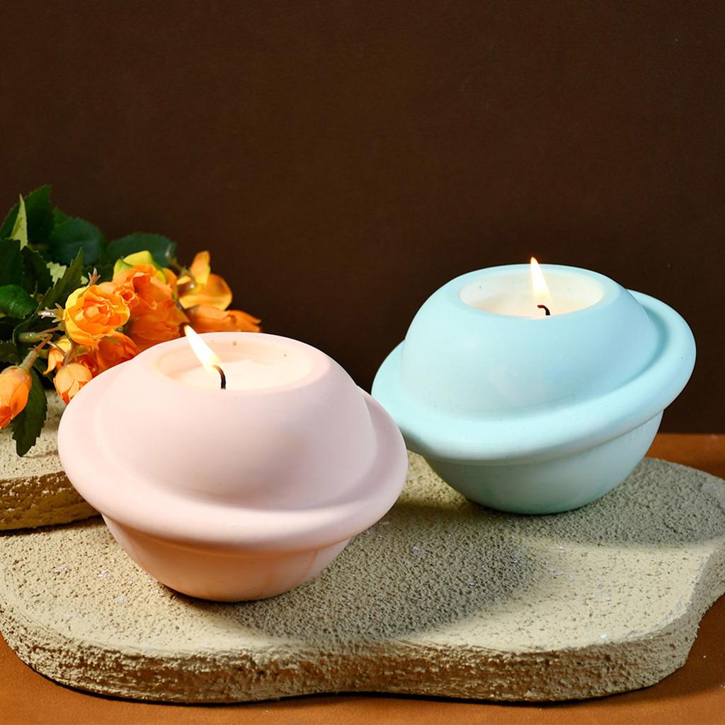 Multi Purpose and Creative Rotating Planet Candle Holder Silicone Mold for DIY Crafts and Home Decor Projects