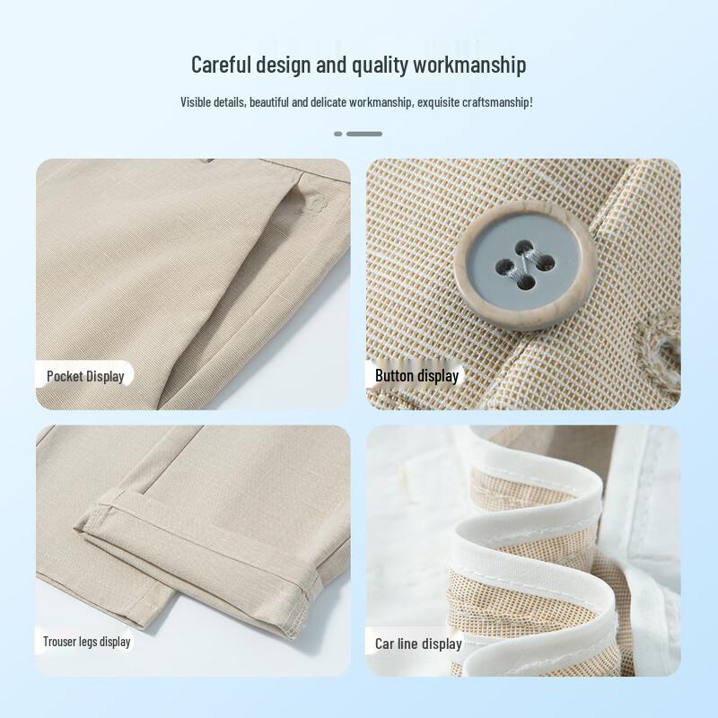 MONTAGUT Men's Breathable Linen-Blend Casual Trousers