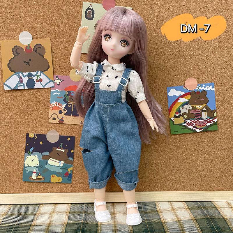 Bjd Dukker 30cm Anime Dukke Fullt Sett 1/6 Bjd 23 Ledd Bevegelig Kropp Med Skjørt Hatt Hodeplagg Jenter Kle På DIY Leker Reborn Kawaii
