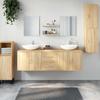 vidaXL 7 Pcs. Bathroom Furniture Set Oak-look Wood-based Material