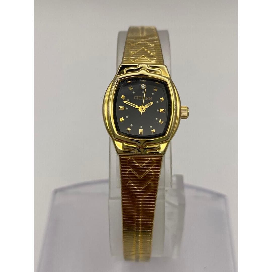 CITIZEN Quartz Square Gold Vintage Black Dial