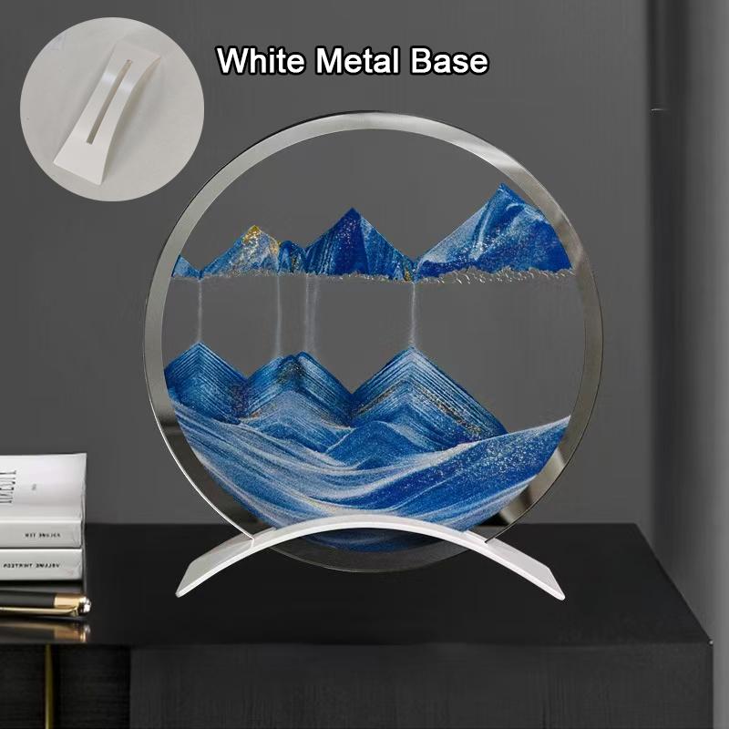 Metallfuß Sandscape Bewegliche Sandkunst Bild Kinetischer Treibsand Dynamische Flüssigkeit Sanduhr Fließende Sandmalerei Heimdeko Geschenke