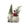 Christmas Gift, Flowerpot Ornament, Multi Ribbon Hat, Christmas Cartoon, Faceless Elderly Person, Simulated Potted Plant