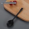 ZISIZ Thickened Black Disposable Plastic Spoon
