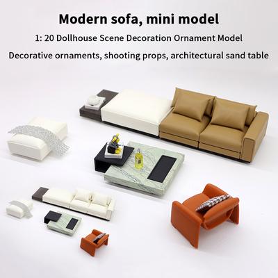 1/20 1/25 Puppenhaus Simulation Sofa Teetisch Modell Puppenhaus Mini Möbel Dekoration Puppenhaus Wohnszene Ornament