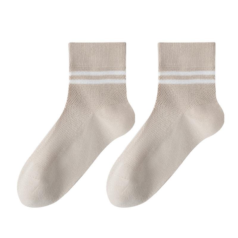 Female Spring and Summer Pure Cotton Deodorant Sweat Absorbent Breathable Boneless Mesh Tube Socks